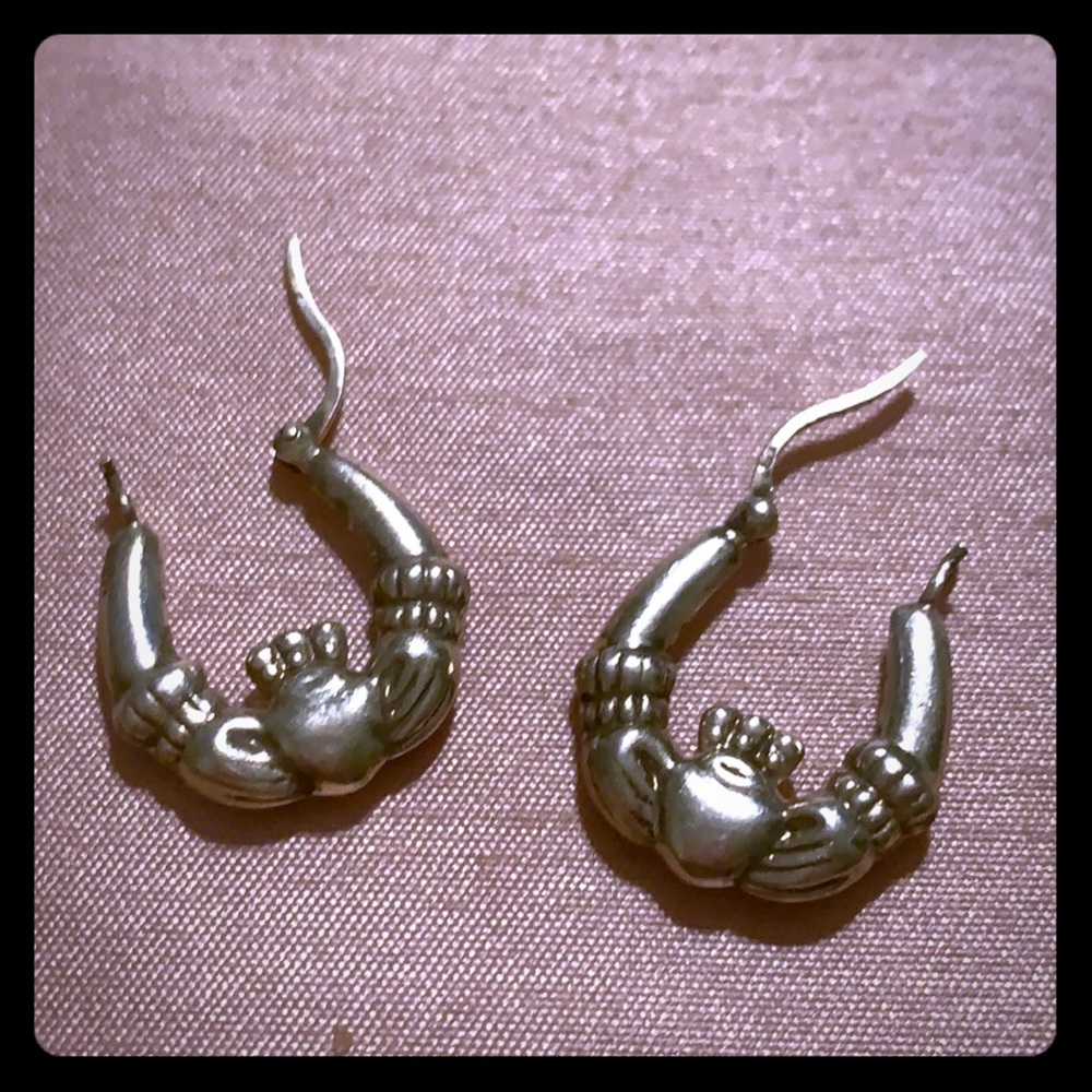 Claddagh hoop earrings for pierced ears